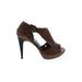 MARNI Heels: Brown Solid Shoes - Women's Size 36 - Peep Toe