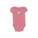 Carter's Short Sleeve Onesie: Pink Polka Dots Bottoms - Size 6 Month