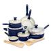 GreenPan Rio Healthy Ceramic Nonstick 16 Piece Cookware Set, Oxford Blue Non Stick/Aluminum in Blue/Gray | Wayfair CC006925-001