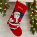 Personalization Mall Santa Personalized Needlepoint Stocking Wool/Felt in Green/Red | 17 H x 7.5 W in | Wayfair 17317-S