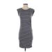 Athleta Casual Dress - Sheath: Gray Stripes Dresses - Women's Size Small