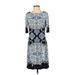 Eliza J Casual Dress - Sheath: Blue Print Dresses - Women's Size 4