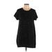 Daisy Fuentes Casual Dress - Shift: Black Marled Dresses - Women's Size Large