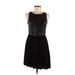 Bailey 44 Casual Dress - Mini Crew Neck Sleeveless: Black Print Dresses - Women's Size Medium