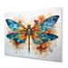 August Grove® Teal Dragonfly Ethereal Flight Geometric I - Print on Metal in Orange | 24 H x 1 D in | Wayfair C989CEAAC7A64522B055D83AE4F36493