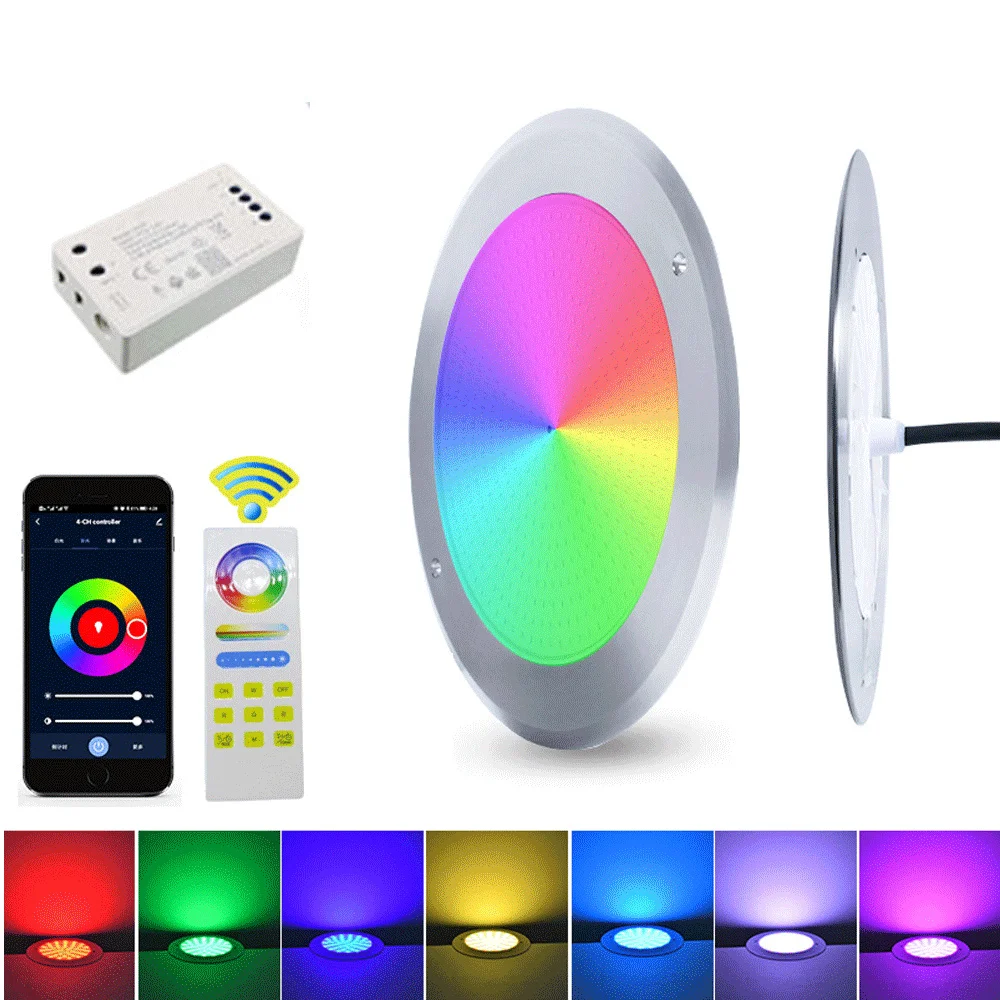 35W RGB lumières sous-marines DC12V IP68 LED lumière de piscine 12W 18W 25W APP Mobile contrôle piscine fête décoration fontaine lampe