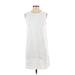 Zara Casual Dress - Mini Crew Neck Sleeveless: White Solid Dresses - Women's Size Small