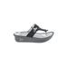 Alegria Wedges: Slip-on Platform Casual Gray Print Shoes - Women's Size 37 - Open Toe