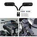 8mm/10mm nero moto rettangolo manubrio specchietti retrovisori per Harley Softail Sportster Chopper Bobber Suzuki Yamaha Honda