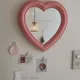 Pink Love Mirror Desktop Makeup Mirror Wall Mounted Dual-use Vanity Mirror Girl Room Wall Decoration