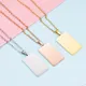 New 10Pcs/Lot Mirror Polished Strip Namebar Pendant Necklaces Stainless Steel Cable Chain Necklaces