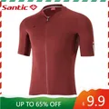 Maglia da ciclismo da uomo Santic maglia da MTB manica corta con cerniera completa camicie da bici