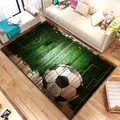 3D Soccer Football Sports Silhouette Pattern Carpet for Living Room Rugs Camping Picnic Mat