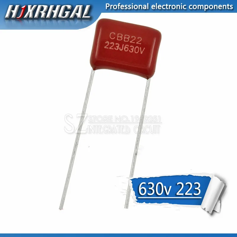 10 Stück 630V223J 22NF Pitch 10 mm 223 630 V 0,022 uF CBB Polypropylen-Folienkondensator hjxrhgal Image