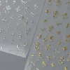Luxus Laser rosa Gold Silber Mond Stern Sternbild Totem Barock Stil Punk 3d selbst klebende Nail Art Aufkleber Maniküre Aufkleber