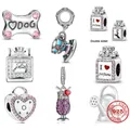 New 925 Sterling Silver Wine glass perfume dog bone Pendant Charm Bead fit Original Pandora Bracelet