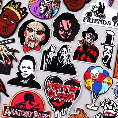 Horror Film Patch Bestickt Patches Für Kleidung Thermoadhesive Patches Auf Kleidung Punk Stickerei