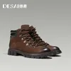 Desai Marke Männer Stiefel Winter Cowboy Vollnarben Echtes Leder Männer Schuhe Casual Arbeit Mode Hohe Qualität Geschenke