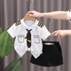 Kinder Jungen Kleidung setzt Sommer neuen Stil Marke Baby Jungen Kurzarm Pilot Shirt Hose 2 Stück