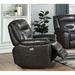 Gray Leather Power Motion Recliner Chair with Power Motion Reclining Function, USB Port & Metal Base