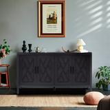 Large 4-Door Storage Cabinet, 59.8"L Accent Cabinets Sideboard Buffet Cabinet Console Table for Living Room Hallway Entryway