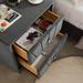 Double-decker Upholstered Nightstand Storage Cabinet Coffee Side Table