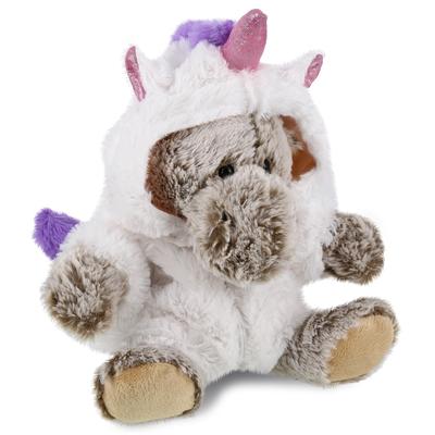 DolliBu Sitting Moose Unicorn Plush Stuffed Animal with Hood Sweater - 8 inches