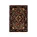 Shahbanu Rugs Palace Arms Red Antiqued Fine Heriz and Re-Creation Hand Knotted Dense Weave Pure Wool Mat Rug (2'1"x3'3")