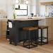 Kitchen Island Sets w/ 2 Dining Stools Breakfast Bar, Dining Table Set