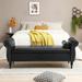 Flip Top Storage Tufted Nailhead Upholstered Bench with Solid Wood Legs