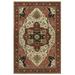 Shahbanu Rugs Ivory Antiqued Fine Heriz Re-Creation Hand Knotted Wool Medallion Design Natural Dyes Oversized Rug (11'9"x18'2")