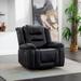 360掳 Swivel Rocker Recliner, Home Theater Seating Manual Recliner, PU Leather Reclining Chair for Living Room
