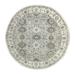 Shahbanu Rugs Sea Gray Hand Knotted Karajeh Design with Geometric Medallion Veggie Dyes Soft and Vibrant Wool Round Rug (8'x8')