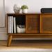 Mid-Century Rattan TV Stand for up to 65" TVs, Entertainment Center Media Console Cabinets for Living Room Bedroom, Brown
