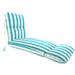 Jordan Manufacturing 74 x 22 Cabana Turquoise Stripe Rectangular Outdoor Chaise Lounge Cushion with Ties and Hanger Loop