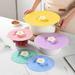 Riguas Anti Spill Cover Flower Design Flexible Anti-deformed Hanging Storage Space Saving Keep Freshness Silicone Food Grade Spill Stopper Lid for Pot