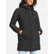 Women's Roxy Womens Better Weather Hooded Longline Padded Jacket - Black/Grey - Size: 10/8