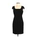 Ann Taylor Casual Dress - Sheath Square Short sleeves: Black Print Dresses - Women's Size 2 Petite