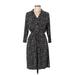 Tommy Hilfiger Casual Dress - A-Line V Neck 3/4 sleeves: Black Dresses - Women's Size 12