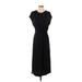 Splendid Casual Dress - Midi Crew Neck Short sleeves: Black Print Dresses - Women's Size Small