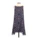 Max Studio Casual Dress - Midi: Blue Brocade Dresses - Women's Size Small