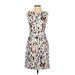 BOSS by HUGO BOSS Casual Dress - Sheath: Gray Floral Motif Dresses - Women's Size 4