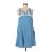 Entro Casual Dress - A-Line Scoop Neck Sleeveless: Blue Dresses - Women's Size Small