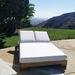 IKsun Teak 79" Long Reclining Double Chaise w/ Cushions Wood/Solid Wood in Brown | 8 H x 55 W x 79 D in | Outdoor Furniture | Wayfair IKS-TDL-CN