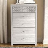 Wade Logan® Brandarius 5 Drawer Dresser Wood in Gray | 46.4 H x 29.6 W x 16.1 D in | Wayfair FE07F4B04E3248D78BD431FE8F8F341D