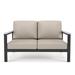 Birch Lane™ Townsend 55" Wide Outdoor Loveseat w/ Sunbrella Cushions Metal/Rust - Resistant Metal/Sunbrella® Fabric Included in Gray | Wayfair