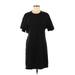 H&M Casual Dress - Shift Crew Neck Short sleeves: Black Print Dresses - Women's Size Medium