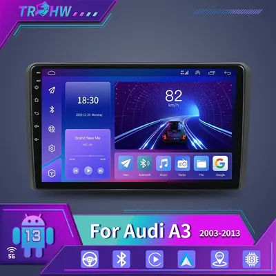 Autoradio Android 13 pour Audi A3 8P 2003-2013 4G WiFi DSP 8 Go + 128 Go lecteur Carplay GPS