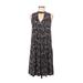 Maurices Casual Dress - A-Line Mock Sleeveless: Black Floral Dresses - Women's Size Small