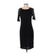 Lularoe Casual Dress - Sheath Crew Neck Short sleeves: Black Color Block Dresses - Women's Size Small